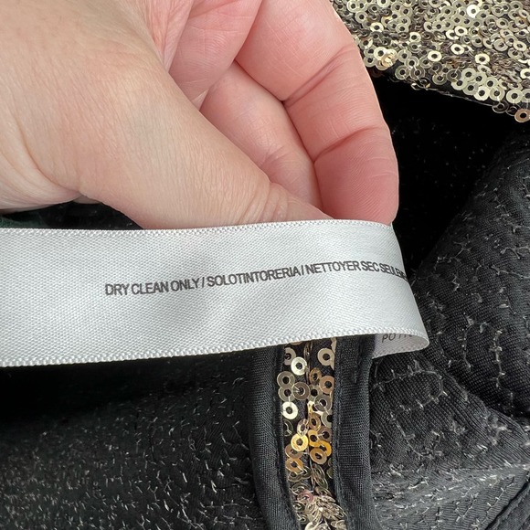 Eloquii plus size black & Gold Sequin Pique Dress sleeveless back zipper size 26 - Picture 10 of 11